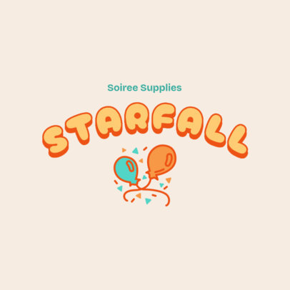 Party Supplies Store Logo Template Featuring Colorful Balloons