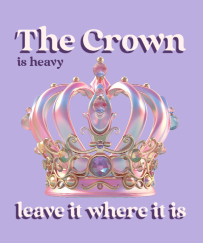 AI-Generated T-Shirt Design Maker With a Crown Inspired by Real Housewives