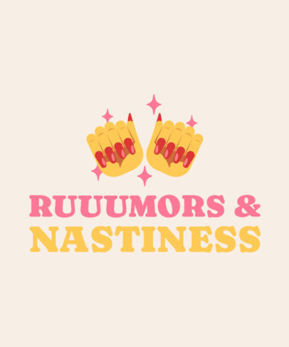 T-Shirt Design Template Featuring a Rumors Quote for Real Housewives Enthusiasts 6334h-6616