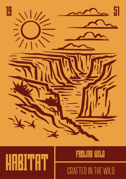 Illustrated T-Shirt Label Design Creator for an Outdoor Attire Brand ED-7009f