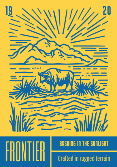 AI-Generated T-Shirt Label Design Template With an Outdoor Landscape for a Wildlife Brand ED-7009g