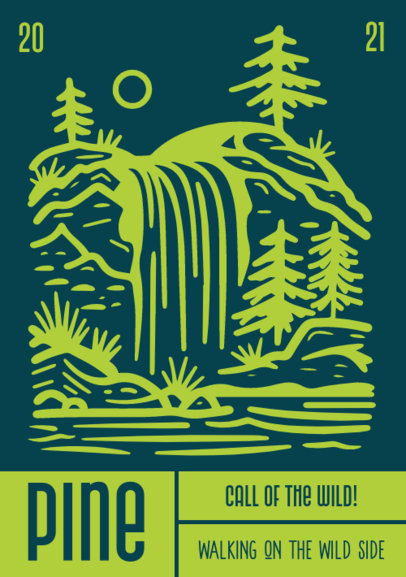 Outdoor T-Shirt Label Design Maker With AI-Generated Natural Landscape Graphics ED-7009d