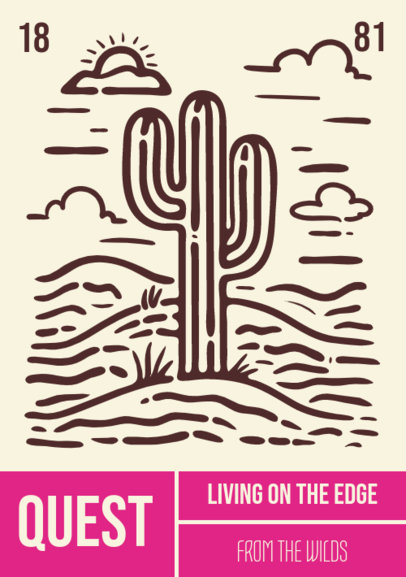 T-Shirt Label Design Creator With a Desert Illustration for an Outdoor Clothing Brand ED-7009b