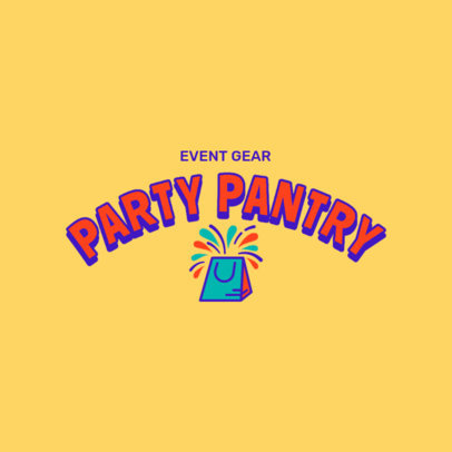 Logo Maker Featuring a Gift Illustration for a Party Supplies Store
