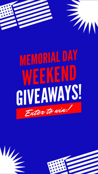 Instagram Story Generator for a Memorial Day Weekend Giveaway Ad 6607h