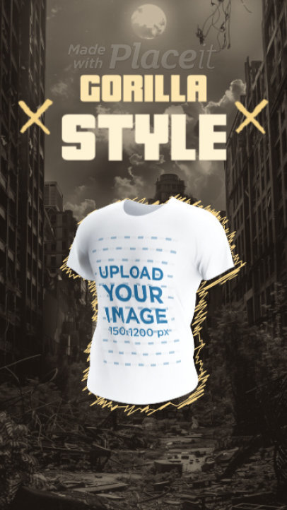 Apes Movie-Inspired Video Featuring a Round-Neck T-Shirt 5498k 8453v