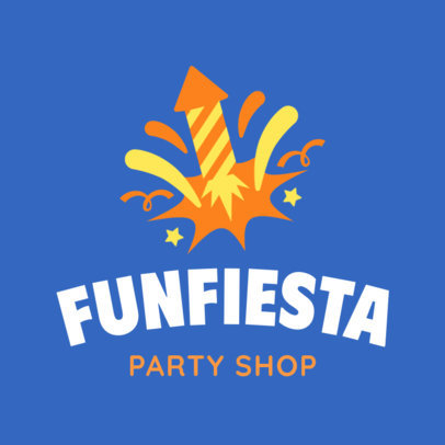Party Supplies Store Logo Maker Featuring Fireworks Graphics 