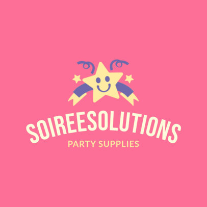 Logo Creator with a Smiling Star for a Party Accessories Store