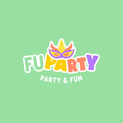 Colorful Logo Generator for a Party Supplies Store Featuring a Festive Mask 