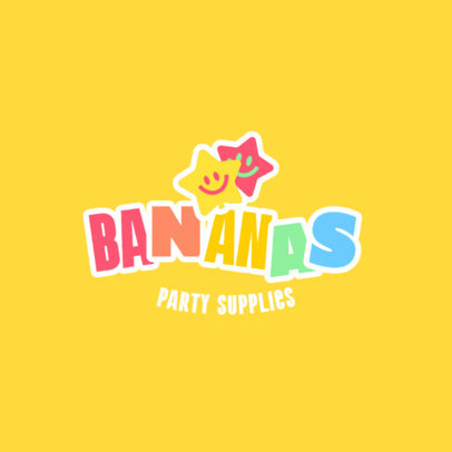 Logo Creator for a Party Supplies Store with Smiling Stars