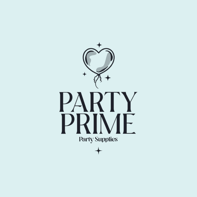 Logo Maker with a Star-Shaped Balloon for a Party Supplies Store