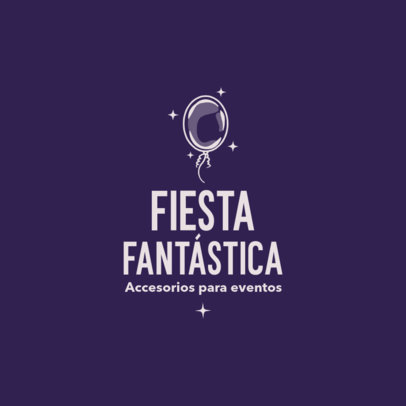 Online Logo Template for an Event Supplies Store with an Illustrated Balloon