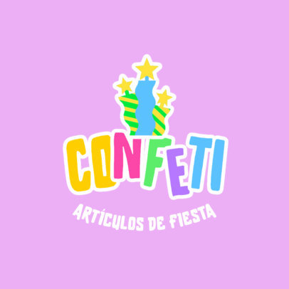 Party Supplies Store Logo Template with Festive Candles