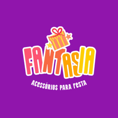 Party Supplies Store Logo Maker Featuring Festive Letters and a Present