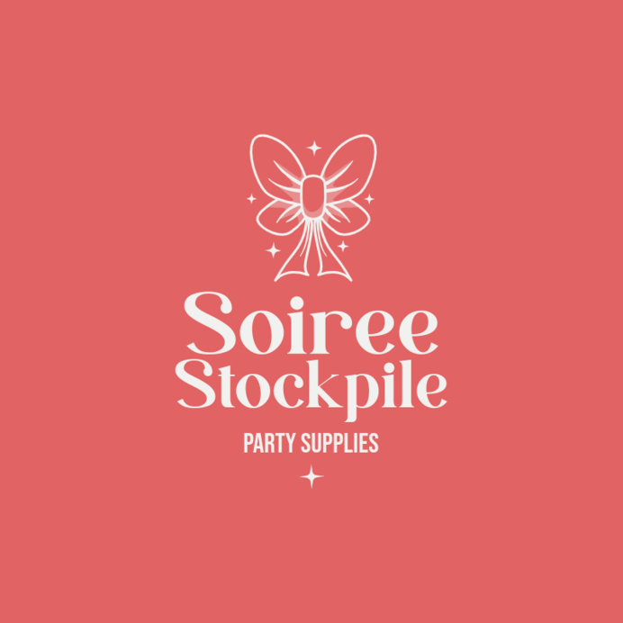Logo Template Featuring a Festive Ribbon for a Party Supplies Store