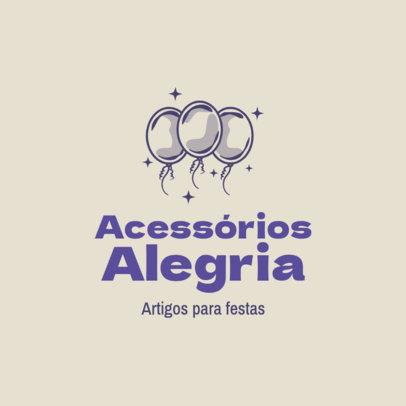 Logo Maker Featuring Illustrated Balloons for a Party Supplies Shop