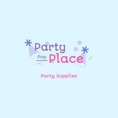 Event Supplies Store Logo Maker with Illustrated Party Hats