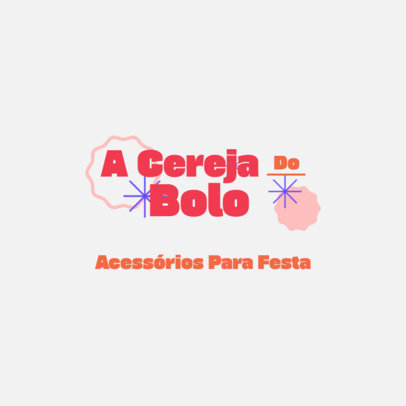 Logo Template Featuring Festive Graphics for a Party Supplies Store