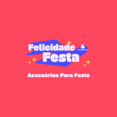 Logo Creator with Illustrated Stars for a Party Supplies Store