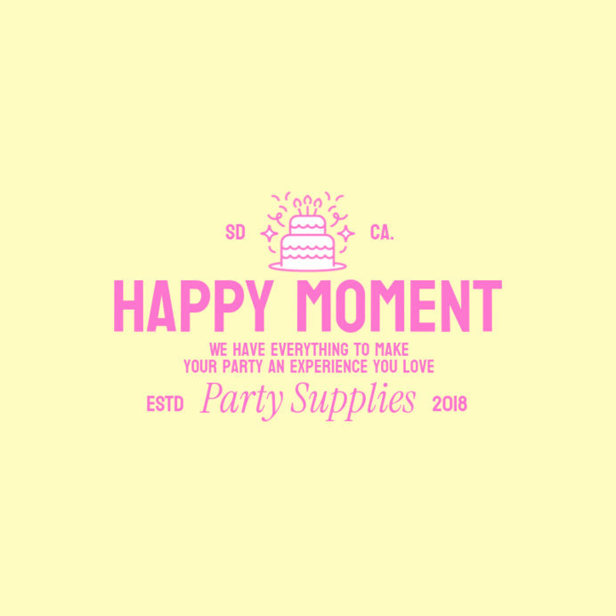 Online Logo Creator with a Cake Illustration for a Party Supplies Store