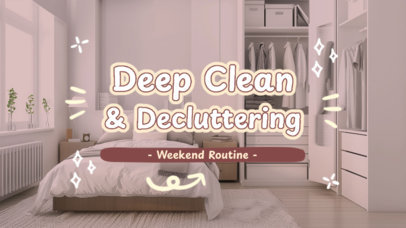 YouTube Thumbnail Template for a Deep Clean Weekend Routine Vlog 6622c