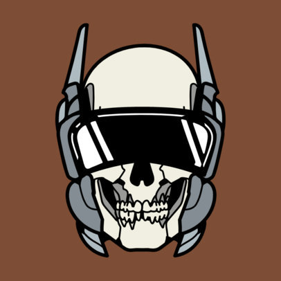 Twitch Badge Template With a Solid Color Background and a Skull Graphic 6612c