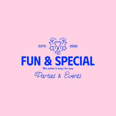 Logo Creator with a Heart-Shaped Balloon for a Party Supplies Store