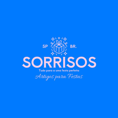 Logo Template for a Party Supplies Store with a Present Graphic