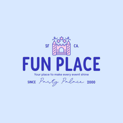 Logo Generator Featuring an Illustrated Castle for a Party Supplies Store