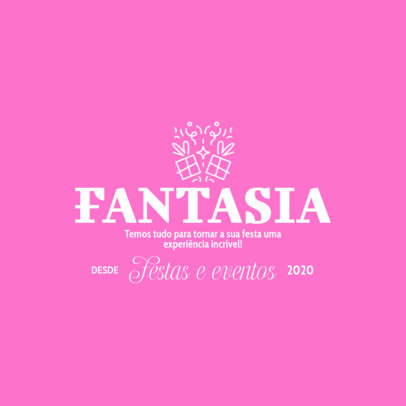 Party Supplies Store Logo Template with Present Icons