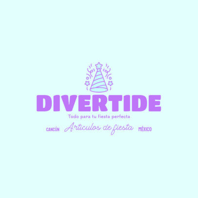 Logo Creator with a Party Hat for an Event Supplies Store