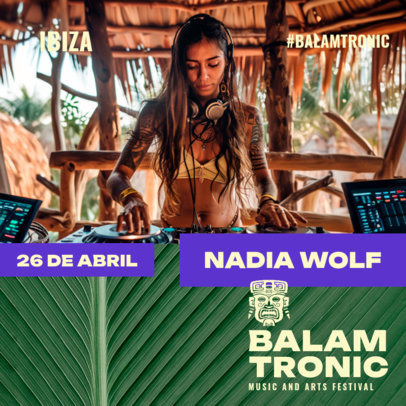 Instagram Post Creator With a Prehispanic Mask Icon for a Music and Arts Festival 6527b