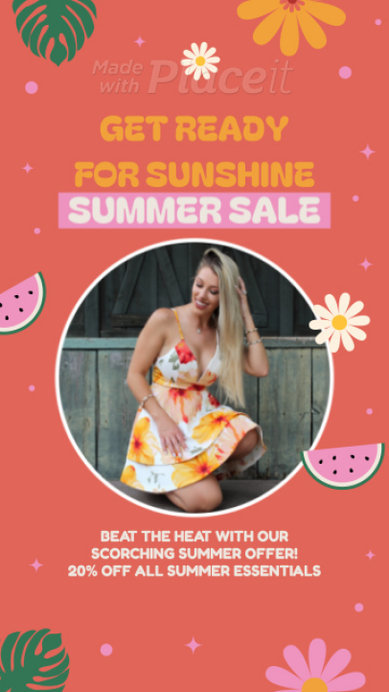 Instagram Story Video Maker for a Summer-Themed Seasonal Promo