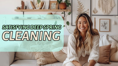 YouTube Thumbnail Template for a Cleaning Vlog Influencer 6623d