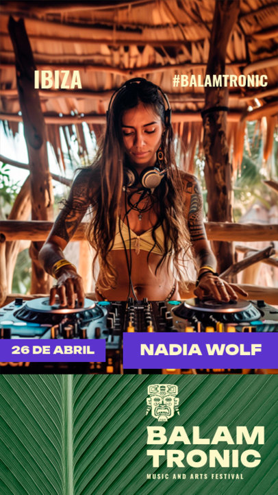 Instagram Story Creator With a Prehispanic Mask Icon for a Music and Arts Festival 6527b