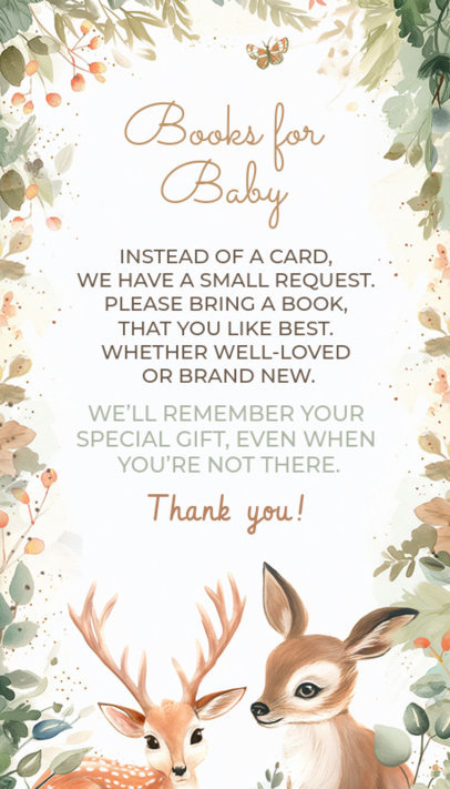 Business Card Maker With Cute Deer Graphics for a Baby Shower 6634