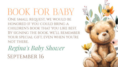 Baby Shower Business Card Maker Featuring a Cute Teddy Bear Graphic 6636