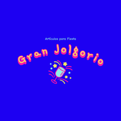 Online Logo Template for a Party Supplies Store with a Festive Cup Graphic