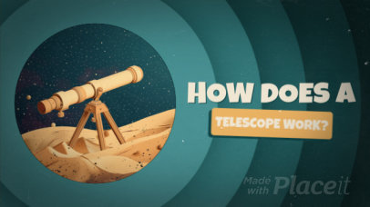 Intro Video Creator with a Telescope Illustration for an Astronomy-Themed Vlog