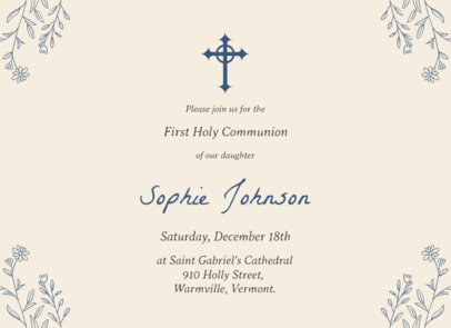 Greeting Card Maker Featuring a Cross Graphic for a First Holy Communion
