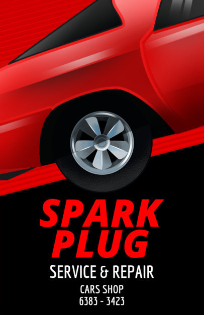 Flyer Template for an Auto Shop with Vector Graphics