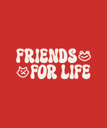 T-Shirt Design Generator with Cartoonish Pets and a BFF Quote