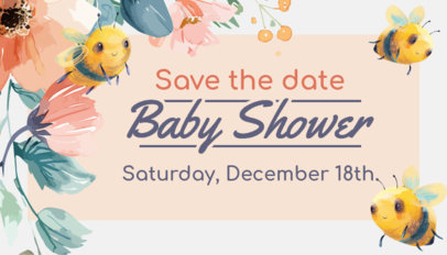 Business Card Maker for a Baby Shower Party With Cute Bee Graphics 6637