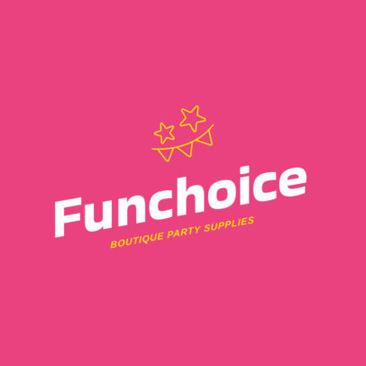 Party Supplies Store Logo Maker with Festive Banners and Stars