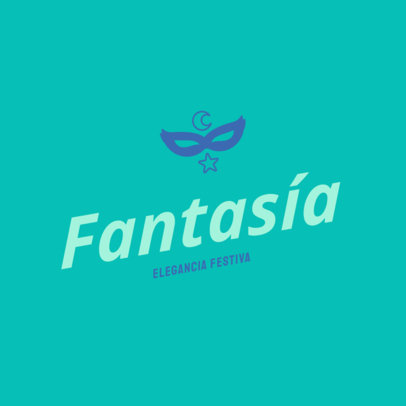 Festive Logo Template with a Mask Icon for a Party Supplies Shop