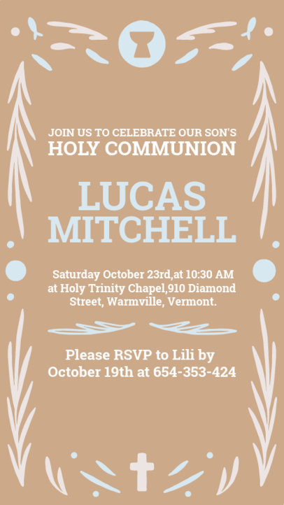 Instagram Story Maker to Celebrate a Kid's Catholic First Holy Communion 6639