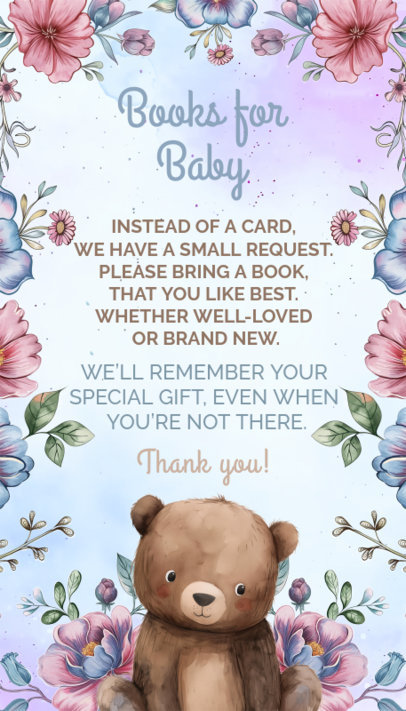 Business Card Template for a Baby Shower Event Featuring a Bear Illustration 6634c
