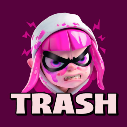 Twitch Emote Creator With a Pink-Haired Girl Inspired by an Ink War Game