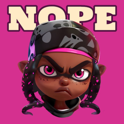 Twitch Emote Template for Gamers With Graphics Inspired by an Ink War Game