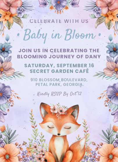 Greeting Card Generator Featuring an Invitation for a Baby Shower Celebration